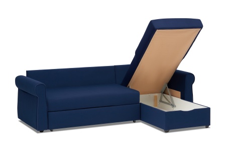Диван угловой дельфин Лира темно-синий