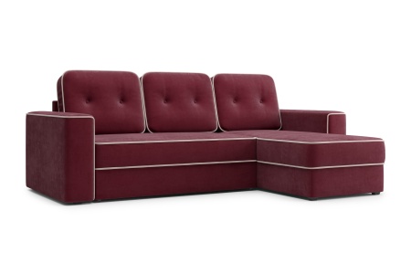 Диван угловой дельфин Берген бордовый