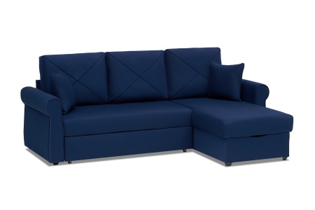 Диван угловой дельфин Лира темно-синий