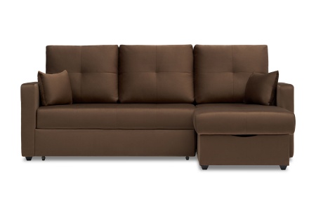 Диван угловой дельфин Вита коричневый