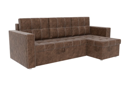 Диван угловой еврокнижка Смарт коричневый