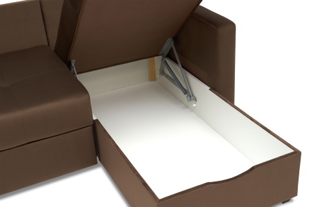 Диван угловой дельфин Вита коричневый