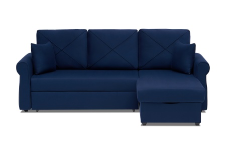 Диван угловой дельфин Лира темно-синий