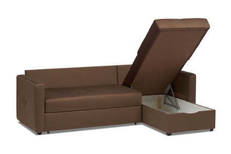 Диван угловой дельфин Вита коричневый